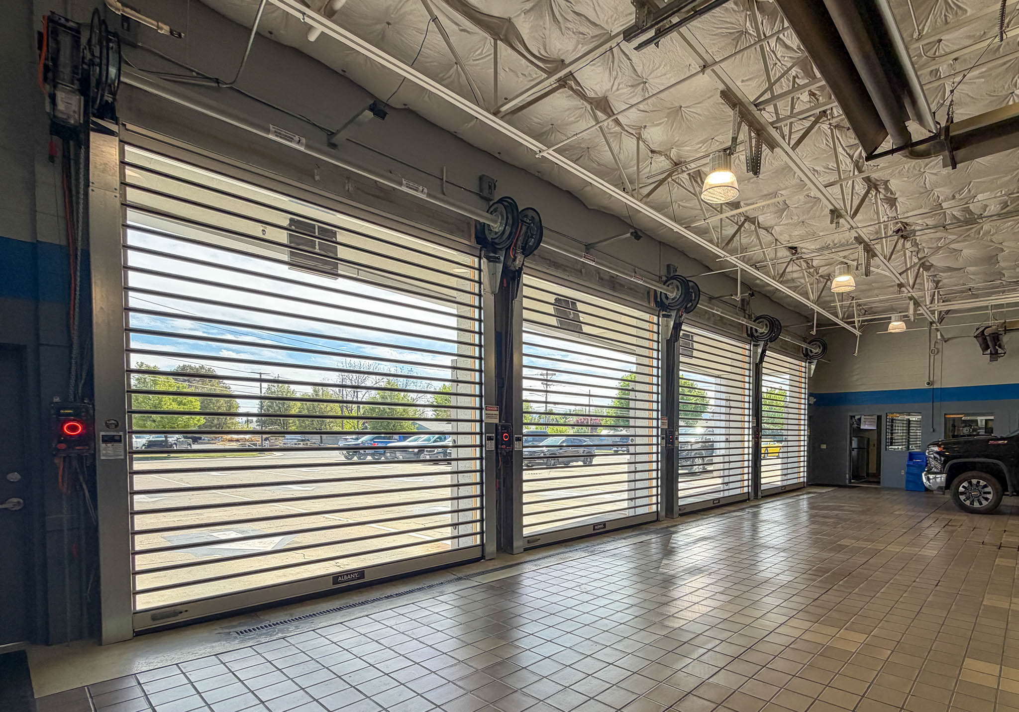 Auto dealership high-speed door solution